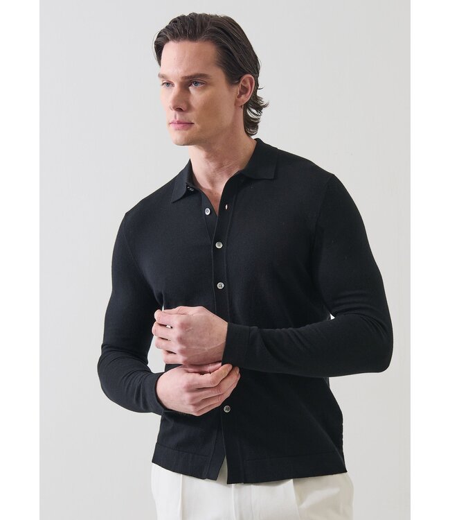 Patrick Assaraf Chemise en maille coton et cachemire