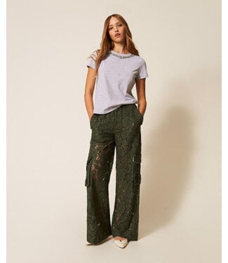 TWINSET Rébrodé Lace Cargo Trousers