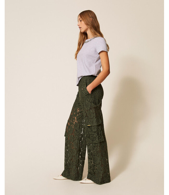 TWINSET Rébrodé Lace Cargo Trousers