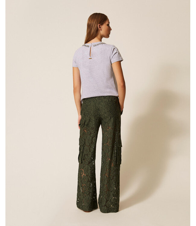 TWINSET Rébrodé Lace Cargo Trousers
