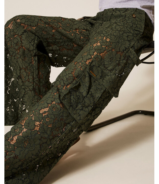 TWINSET Rébrodé Lace Cargo Trousers