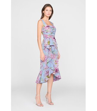 Theia Livia Printed Taffeta Dress