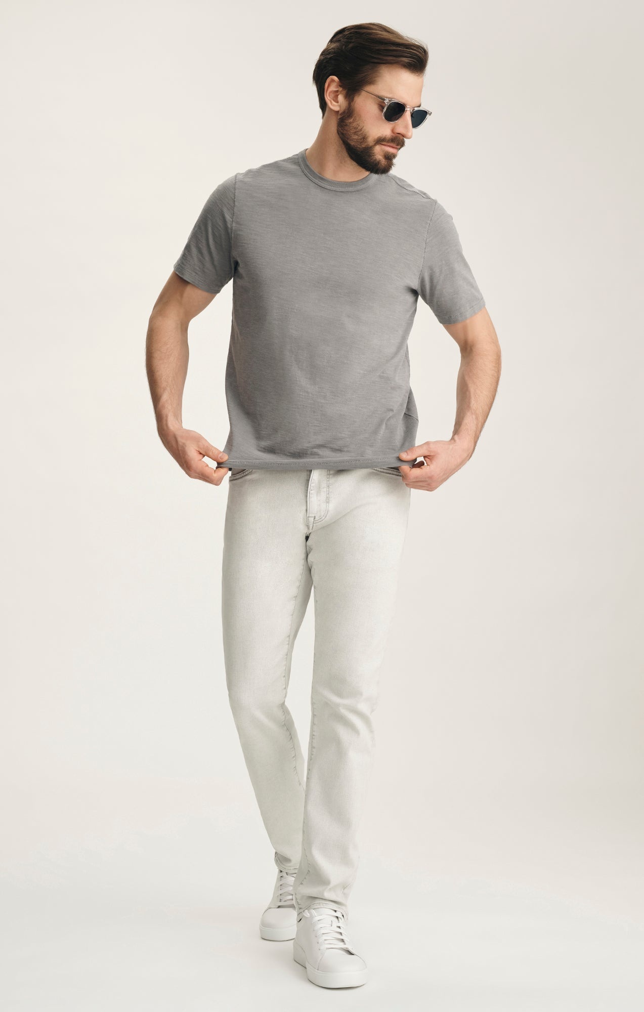 Cool Tapered Leg Jeans in Ice Grey Organic Ultra