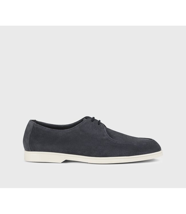 DOUCAL'S Blue Suede Two-Hole Lace-Up