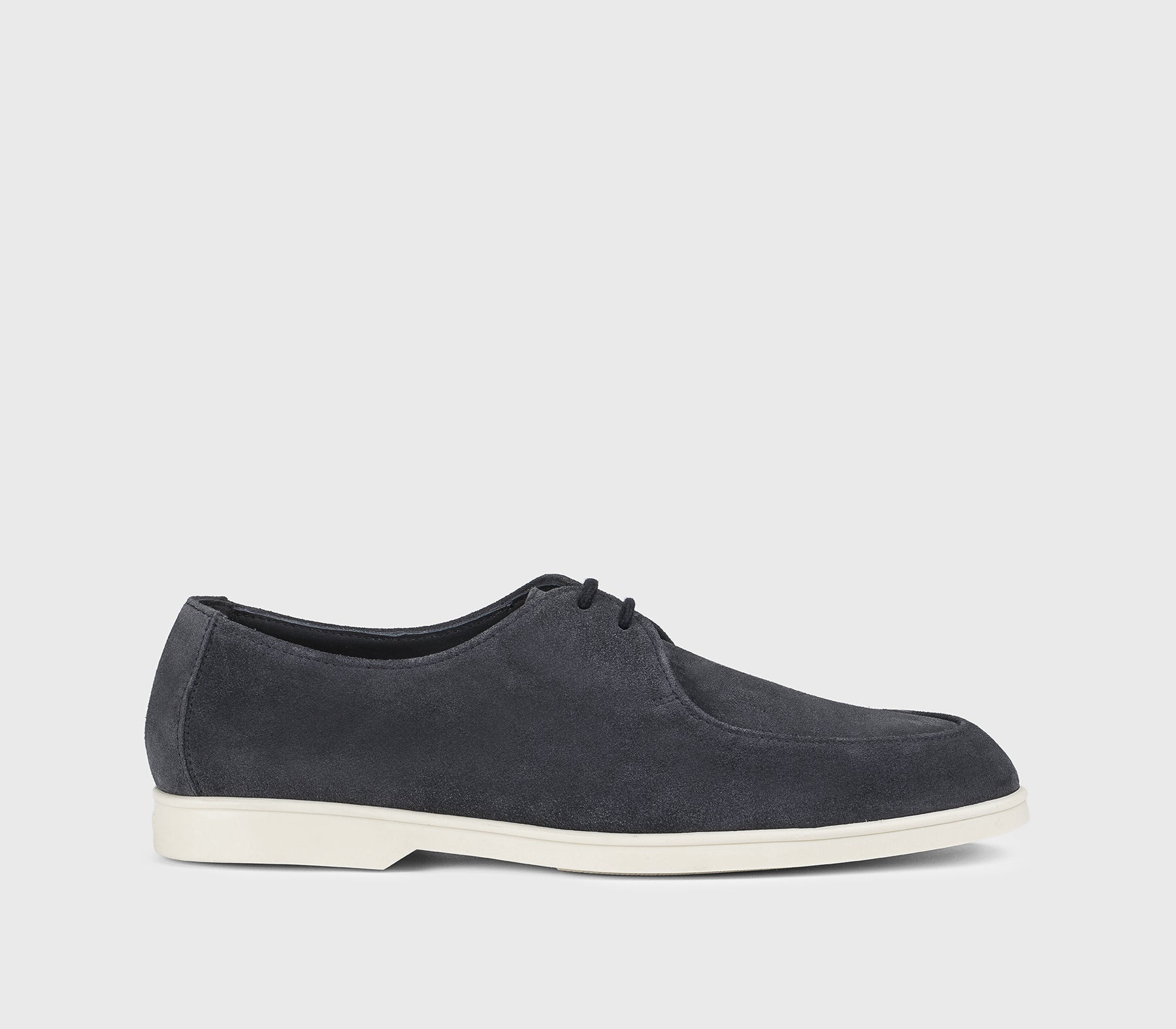 Blue Suede Two-Hole Lace-Up