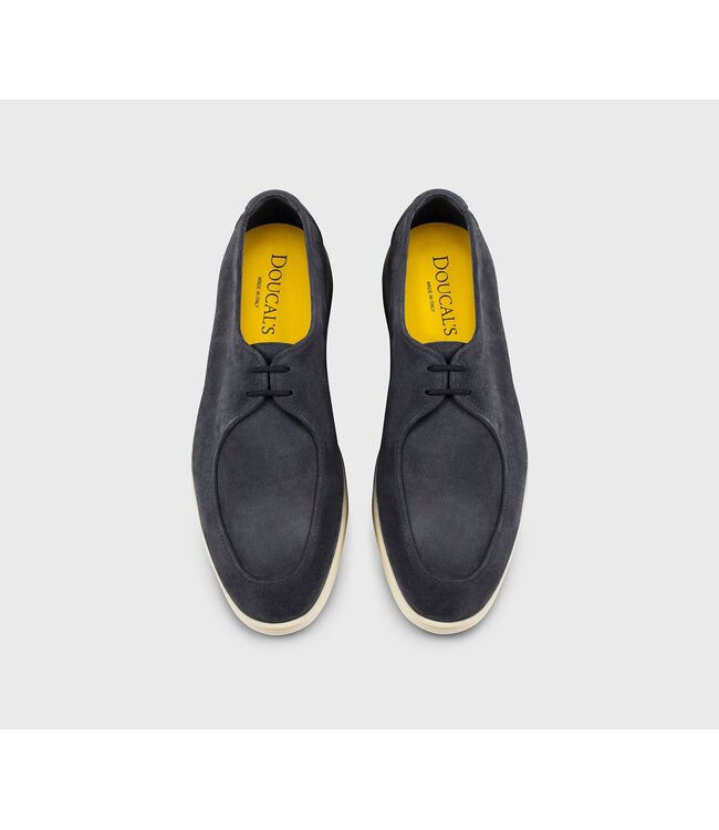 DOUCAL'S Chaussure à lacets deux œillets en suède bleu