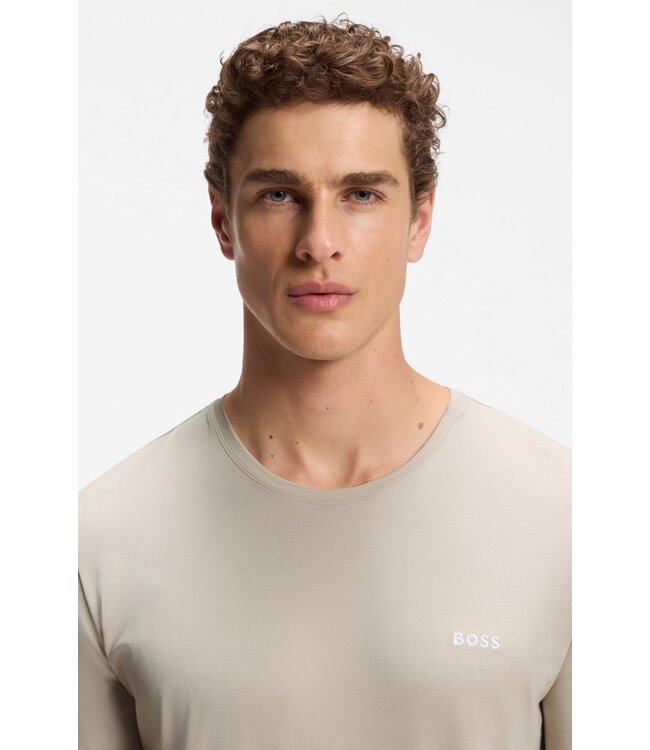 BOSS Stretch-Cotton T-Shirt with Embroidered Logo