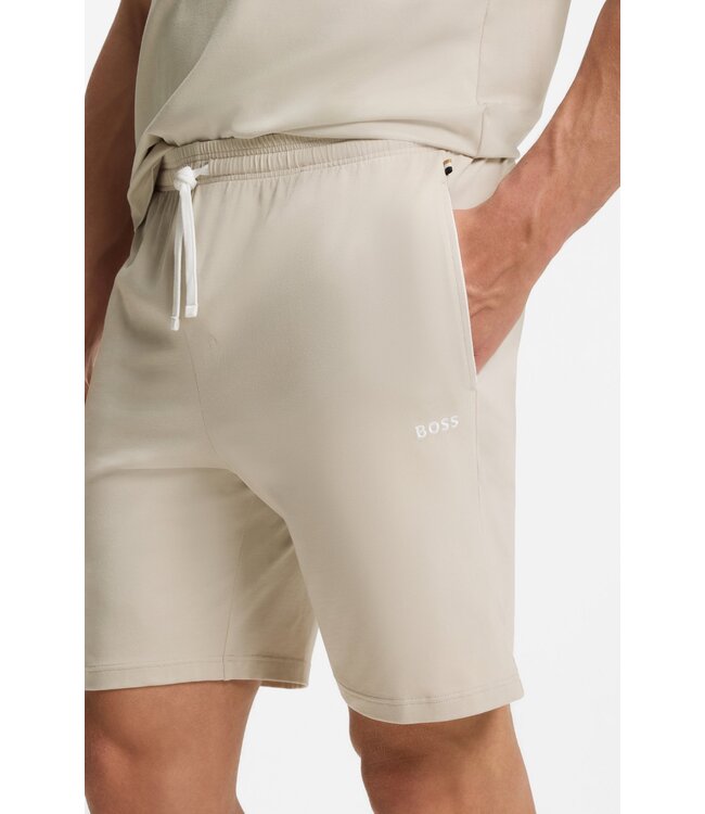 BOSS Stretch-Cotton Shorts with Embroidered Logo