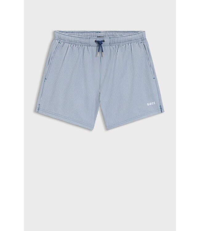 BOSS Short de bain en seersucker avec logo brodé