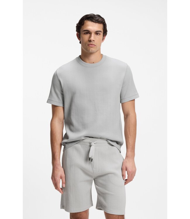 BOSS Cotton-Blend T-Shirt with Waffle Structure