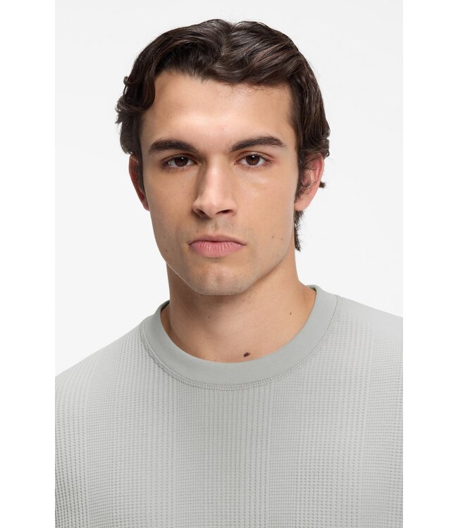 BOSS Cotton-Blend T-Shirt with Waffle Structure