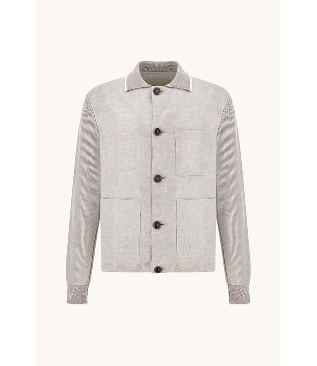 PAUL & SHARK Hybrid Cardigan in Piuma Cotton and Linen