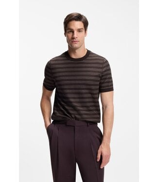 BOSS Cotton Blend Sweater with Horizontal Stripes
