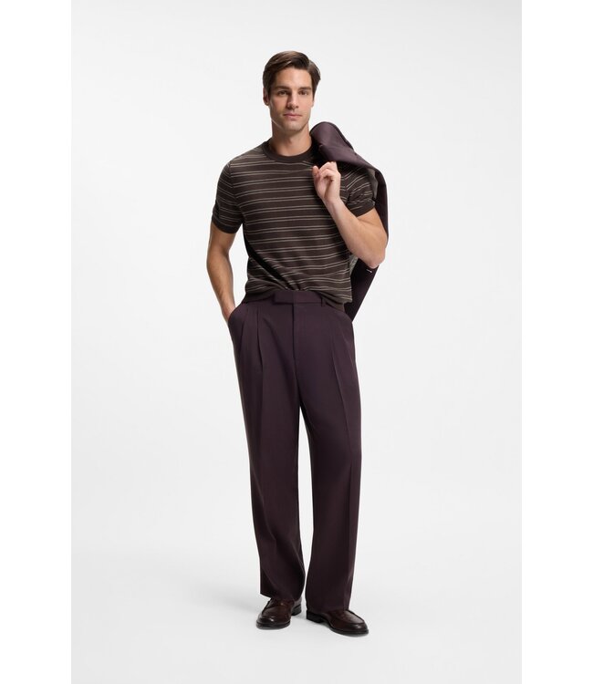 BOSS Cotton Blend Sweater with Horizontal Stripes