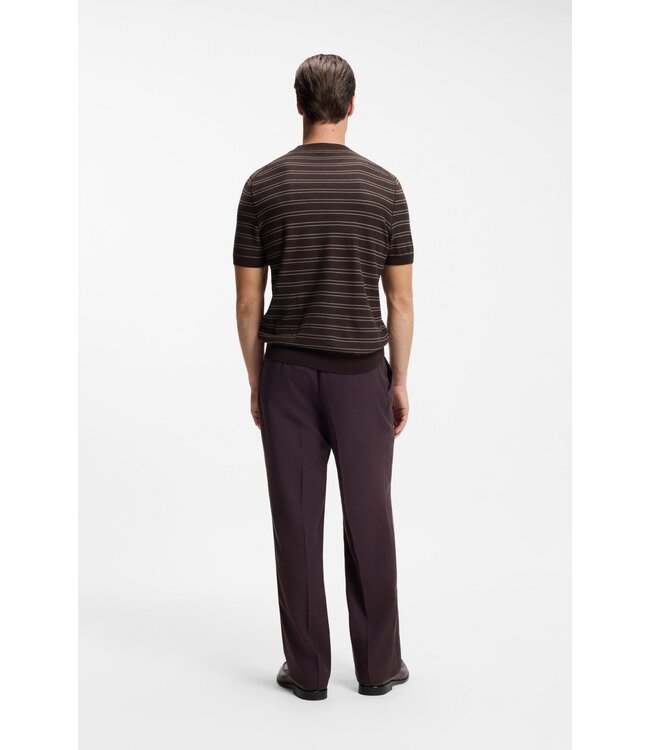BOSS Cotton Blend Sweater with Horizontal Stripes