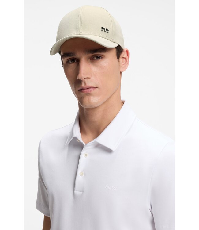 BOSS Cotton Twill Cap with Iconic Stripes