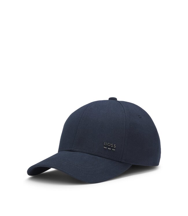 BOSS Cotton Twill Cap with Iconic Stripes