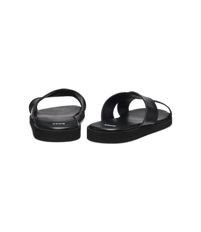 BOSS Faux Leather Mules with Plain and Patterned Straps