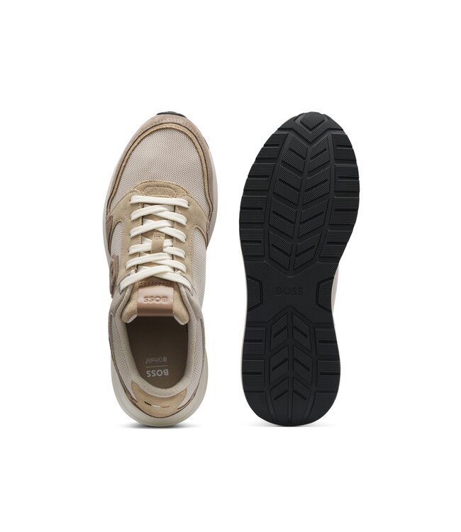 BOSS Suede Leather Sneakers with Double B Monogram