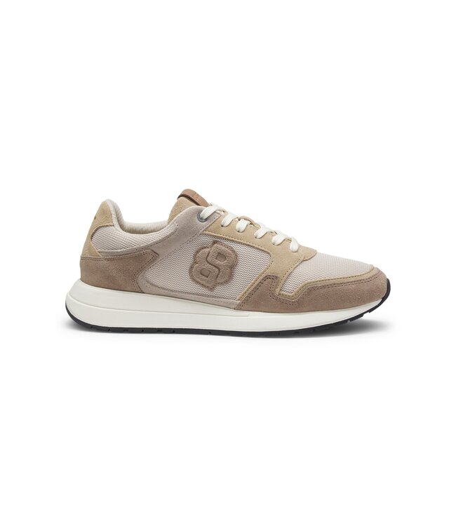 BOSS Suede Leather Sneakers with Double B Monogram