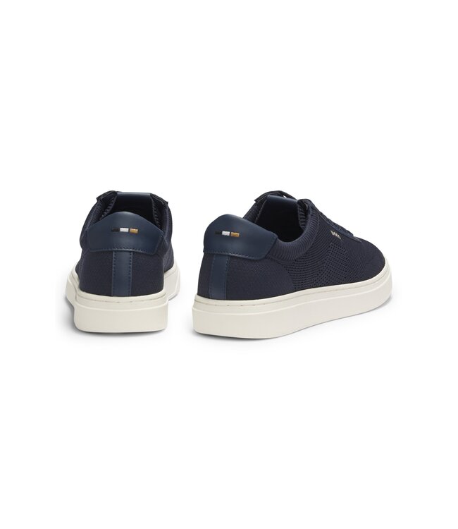BOSS Lace-Up Trainers with Knitted Uppers and Leather Trims