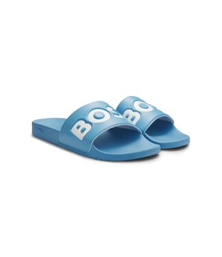 BOSS Italian-Made Slides with Large Logo Detail