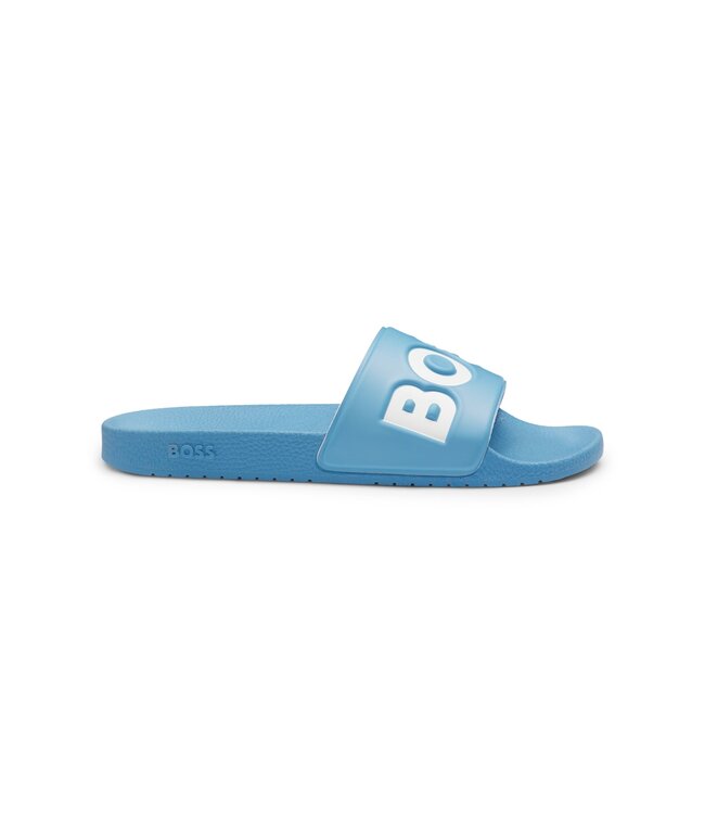 BOSS Italian-Made Slides with Large Logo Detail