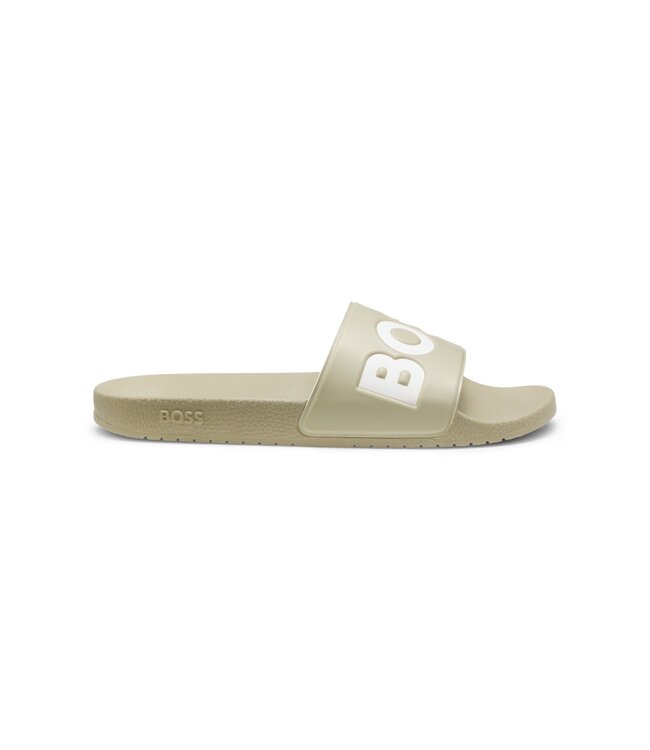 BOSS Italian-Made Slides with Large Logo Detail