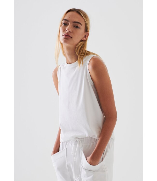 Patrick Assaraf Pima Cotton Stretch Boyfriend Tank