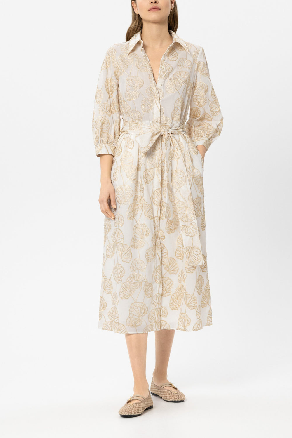 Shirt Dress with Embroidery