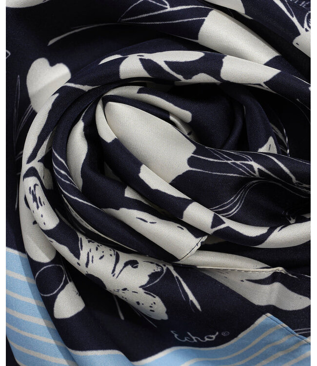 ECHO Soie à motifs floraux griffonnés, forme oblongue