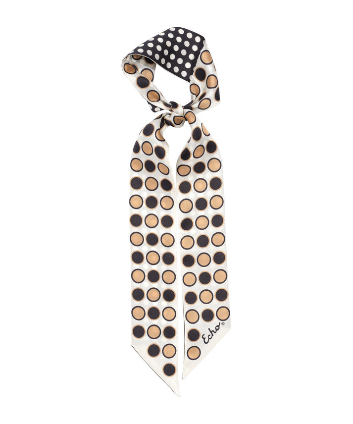 Spot And Dot Silk Ribbon Scarf