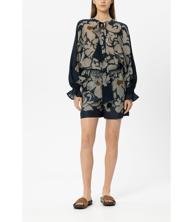 LUISA CERANO Short en ramie à imprimé floral