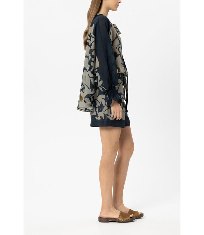 LUISA CERANO Short en ramie à imprimé floral