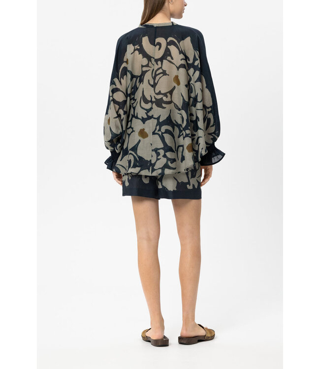 LUISA CERANO Short en ramie à imprimé floral
