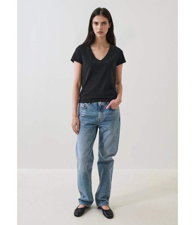 Patrick Assaraf Pima Cotton Stretch Slim V-Neck T-Shirt