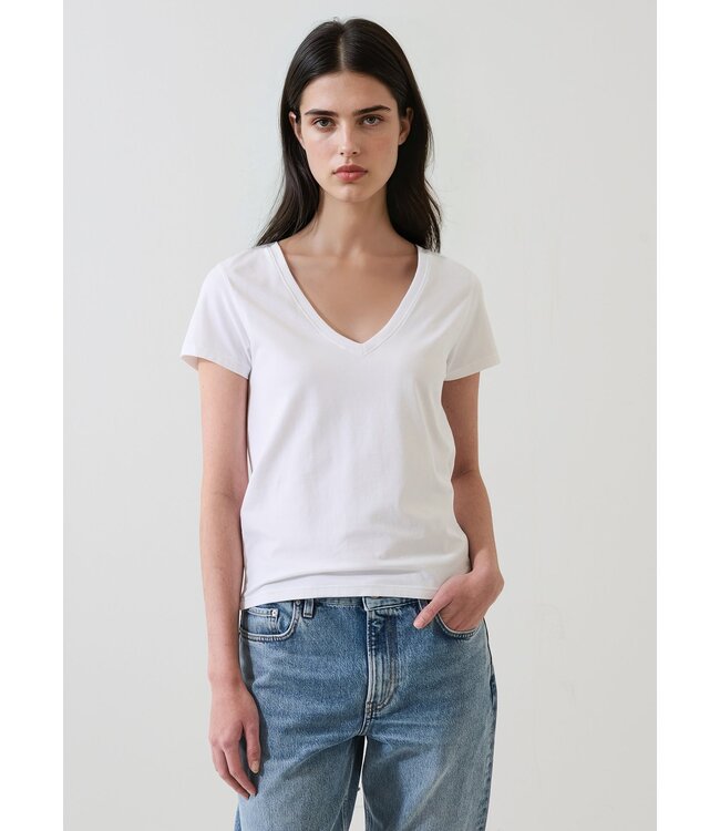 Patrick Assaraf Pima Cotton Stretch Slim V-Neck T-Shirt