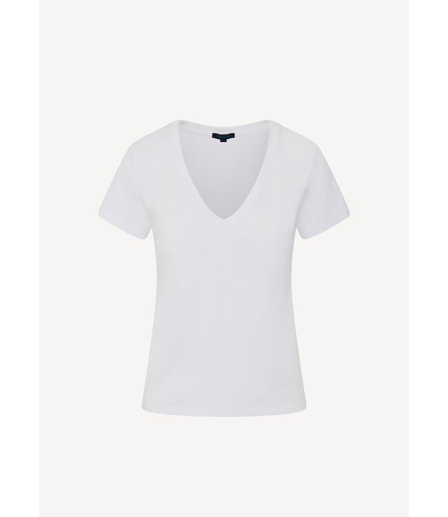 Patrick Assaraf T-shirt slim à col V en coton Pima stretch