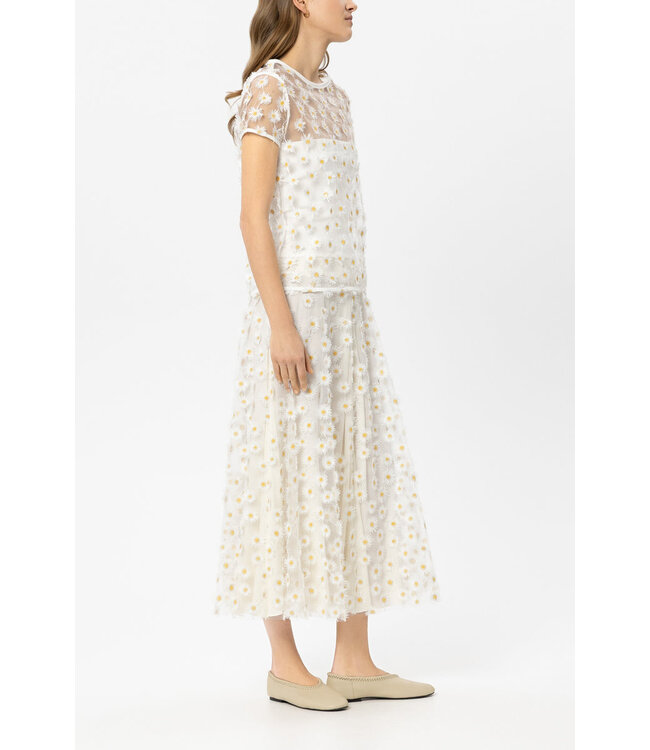 LUISA CERANO Tulle Shirt with Flowers