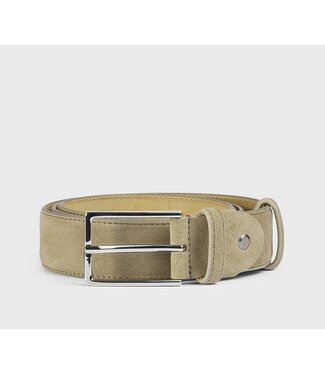 DOUCAL'S Ceinture en suède couleur sable avec boucle carrée