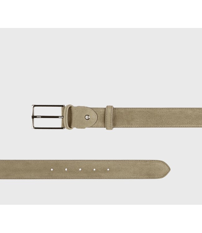 DOUCAL'S Ceinture en suède couleur sable avec boucle carrée