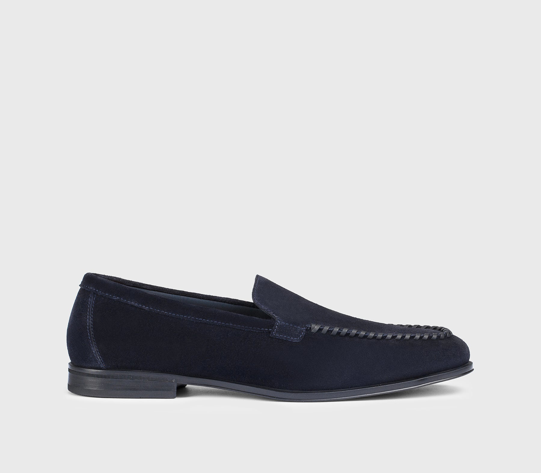 Blue Suede Loafer with Lacing
