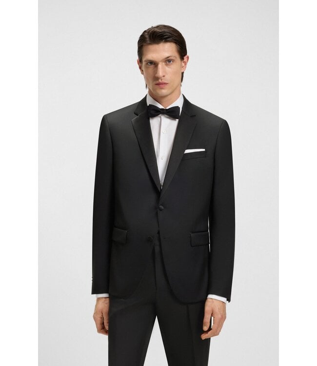 BOSS  Slim Virgin Wool Twill Tuxedo Jacket