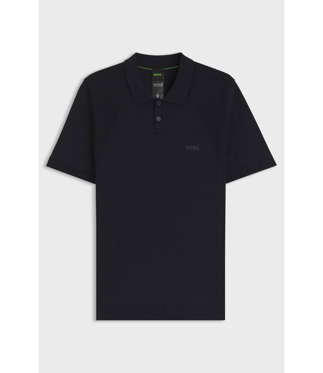 BOSS Cotton-Blend Knit Polo with Bodymapping Structure