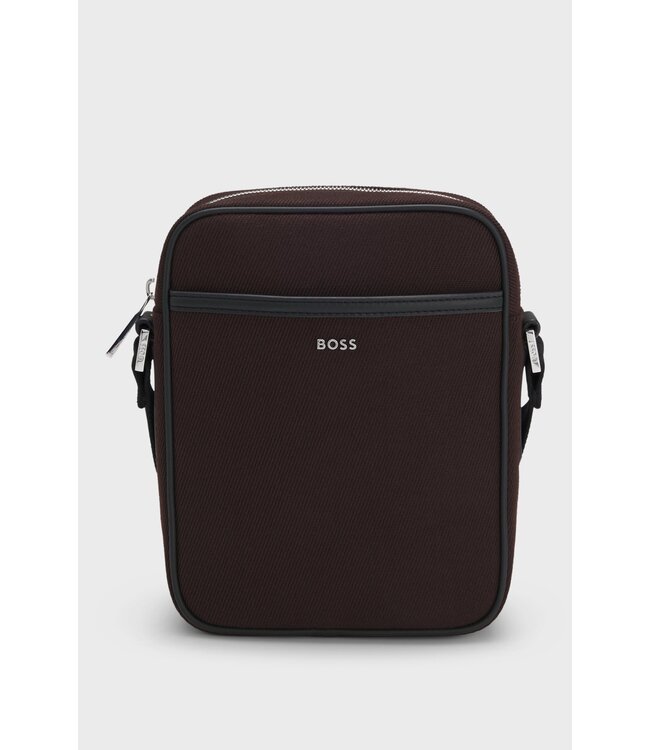 BOSS Canvas Reporter Bag with Logo Lettering