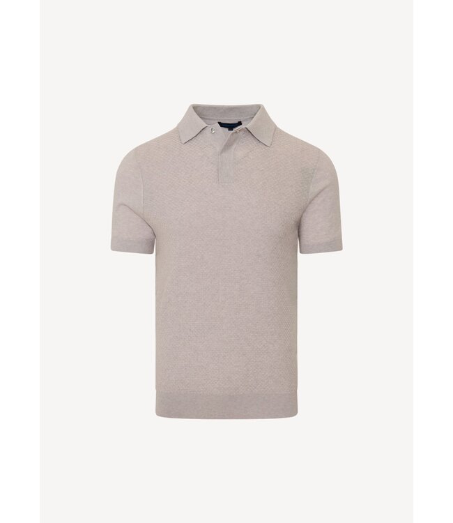 Patrick Assaraf Cotton-Silk Blend Textured Knit Polo