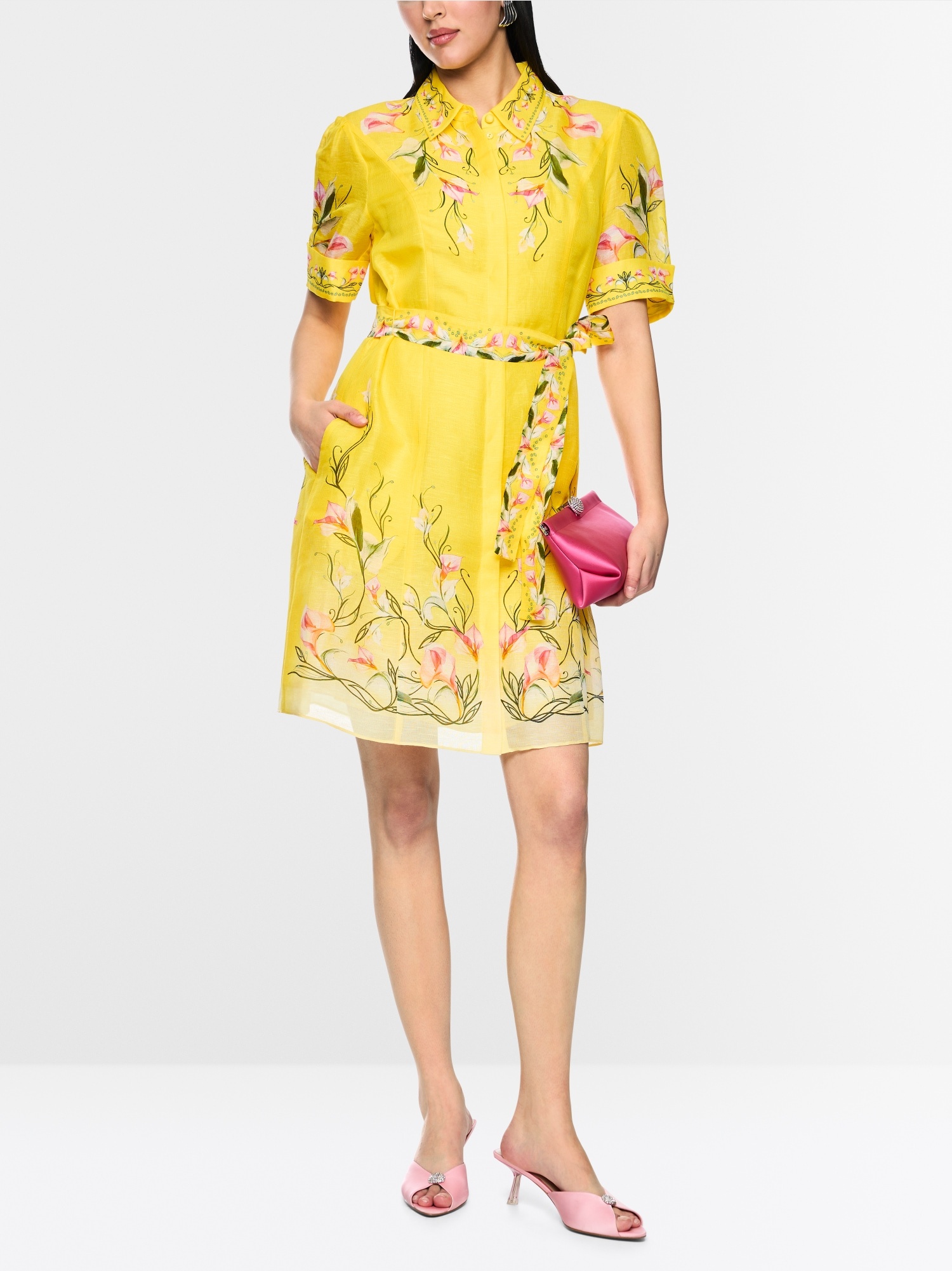 Linen-Silk Blend Mini Dress