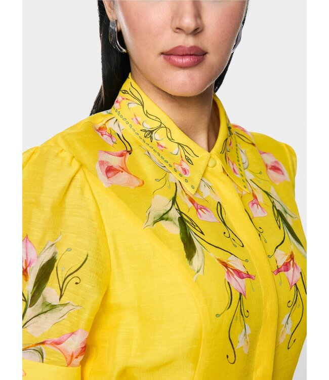 MARC CAIN Linen-Silk Blend Mini Dress