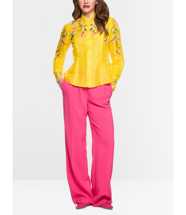 MARC CAIN Blouse en lin et soie à imprimé calla