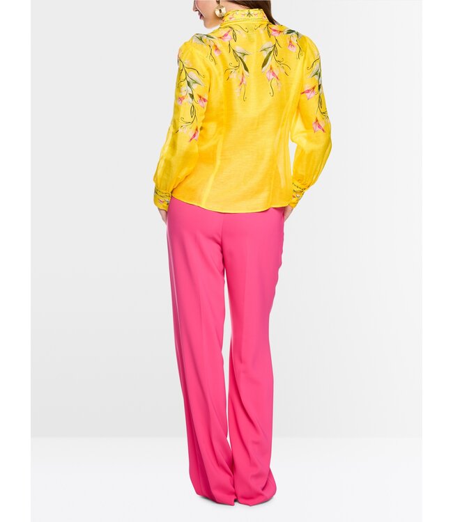 MARC CAIN Blouse en lin et soie à imprimé calla